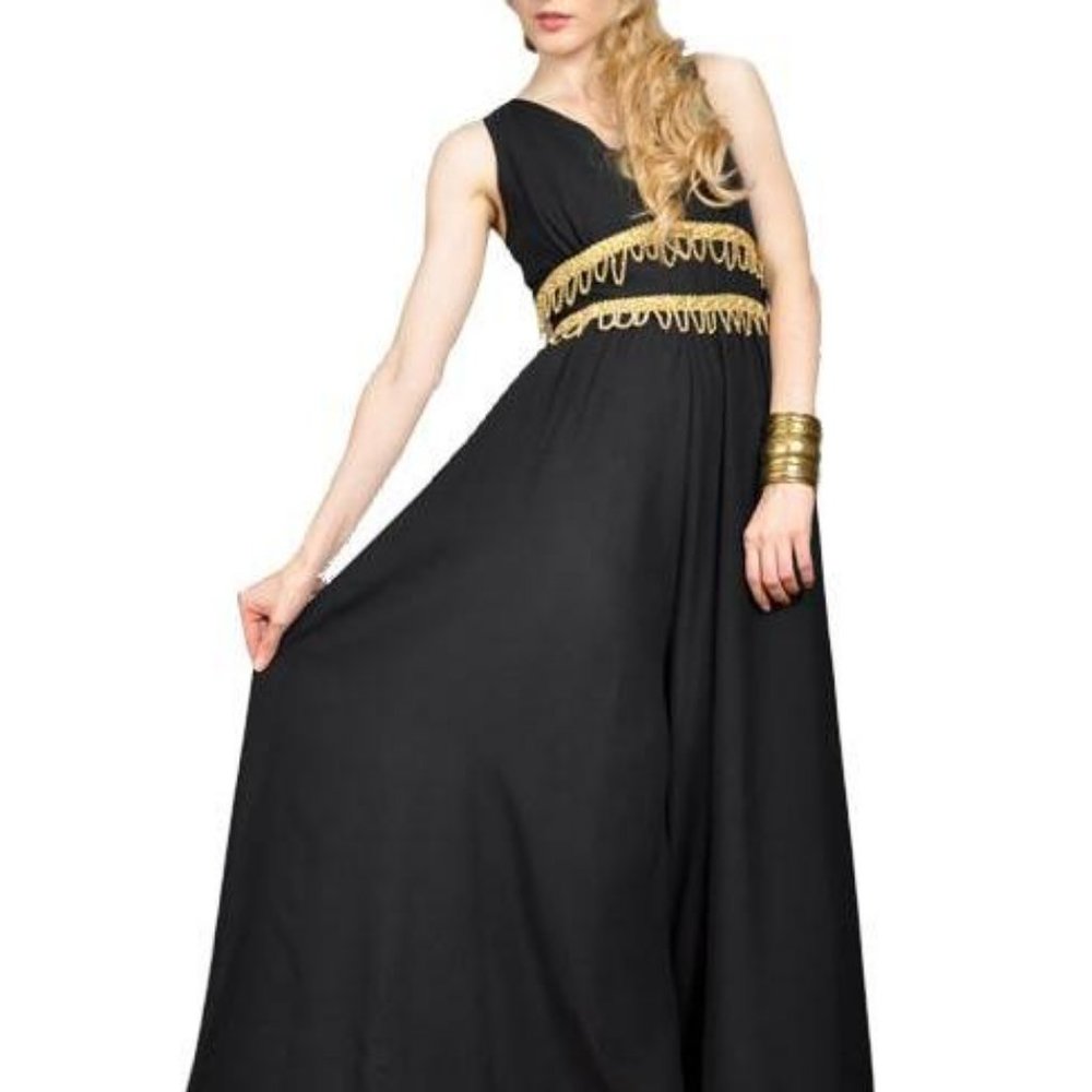 Vintage 70s JUMPSUIT Hippie Disco Palazzo Wide Leg with Goldtone Chain Small